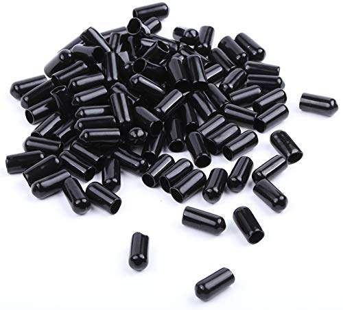 LEGERM - Confezione da 100 tappi antipolvere per beccucci, in plastica, per bottiglie di olio, liquori, colore: nero