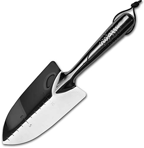 Practicool Garden Hand Transplanter Trowel Hand Spade Shovel - Stainless Steel – with Measurements, Ideal for potting, transplanting, planting seeds and Bonsai