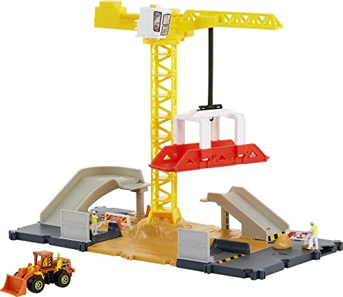 Matchbox HDL33 Construction Site Play Set, Movable Crane, Vehicle-Activated Functions, Includes 1 Matchbox Toy Bulldozer, Toy for Children from 3 Years