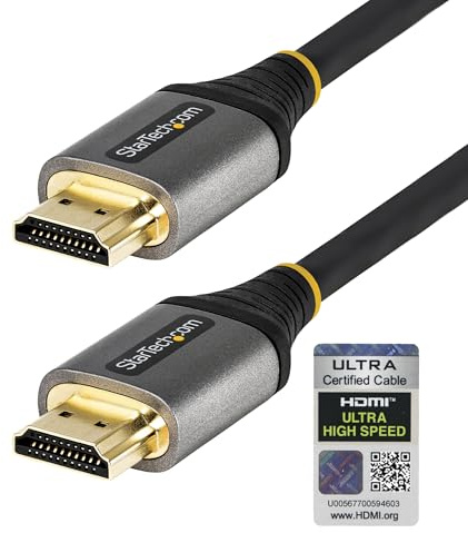 StarTech.com 4 m 8K HDMI 2.1 Kabel - Zertifiziertes HDMI 2.1 Kabel 48Gbps - 8K 60Hz/4K 120Hz HDR10+ eARC - UHD 8K HDMI Kabel - Monitor/Fernsehgerät/Display - Flexibler TPE Mantel (HDMM21V4M)