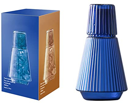 MISNODE Caraffa per acqua da comodino in vetro stile nordico resistente al calore con set di bicchieri pratici e durevoli per camera da letto, cucina, bagno