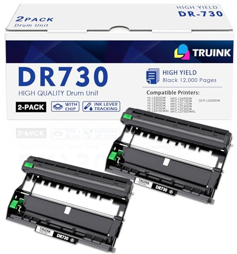 DR730 Drum Unit (NOT Toner) Replacement for Brother DR730 DR-730 High Yield Drum Unit Compatible with Brother HL-L2325DW HL-L2350DW MFC-L2710DW MFC-L2717DW DCP-L2550DW Printer (Black, 2 Pack)
