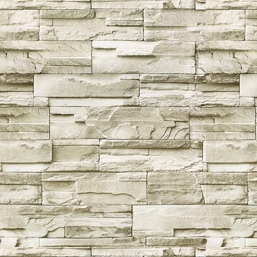Wallbender Carta da Parati Autoadesiva Mattone Vintage Decorativo Sfondo Adesivo Vinile Rimovibile Impermeabil Finta Pietra Carta da Parati Decorativa Pellicola Adesiva per Cucina Muro