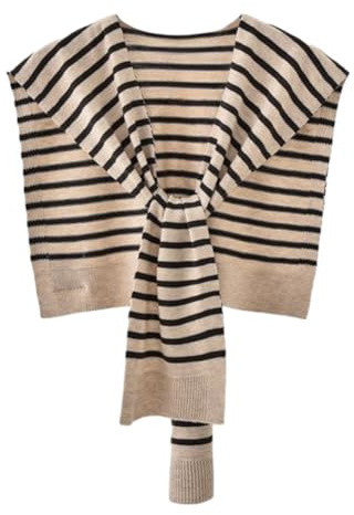 Pashmina da donna a righe, scialli e involucri, maglione lavorato a maglia, scialle, scialle avvolgente, sciarpa, cardigan, mantello in cashmere