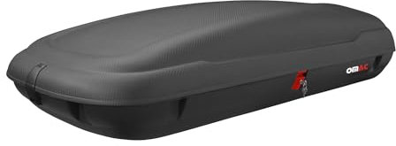 OMAC Dachbox Auto 400 Liter, ABE Dachboxen, Dachgepäckträger Autos Carbonlook, Abschließbar Dachträger Universal, Dachkoffer