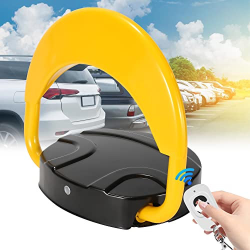 Peviasot Barrière de parking avec télécommande, surveillance de parking pliable automatique avec fonctions d'alarme, poteau de stationnement anti-collision 180°, verrouillage électronique privé