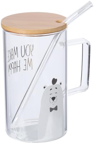 Cabilock Vidrio Sin Con Borde Reforzado y Asa Grande Perfecta Para Beber Sin Lastimarse