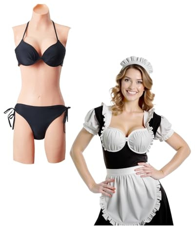 VEVOR Faux Seins Body en Silicone Bonnet D Forme Poitrine Artificielle Peau Réaliste Remplis de Coton et Soie, Grande Élasticité, pour Travestis Transgenres Amateurs Cosplay Drag Queen, Couleur Nu