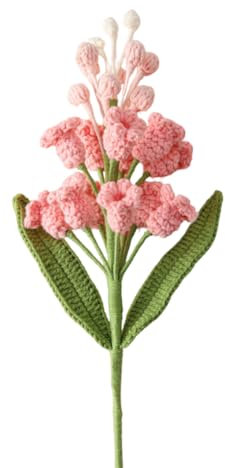 Magicherry virkad hyacint blommor bukett 40 cm konstgjord stickad ullgarn hyacint blommor med lång stam för mors dag födelsedag bröllop blomsterarrangemang, rosa