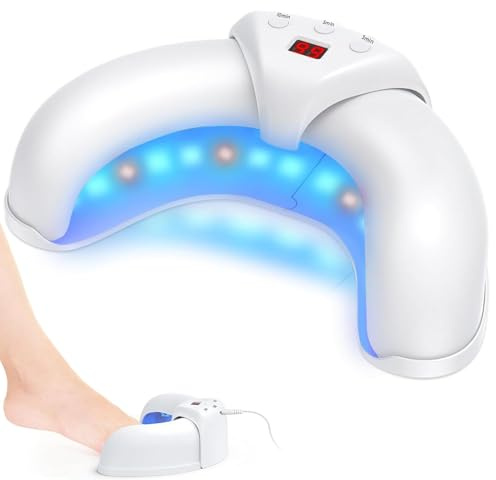 2025 Uppgraderad Nagelsvamp Laserapparat, Nagelsvamp Laser Enhet för Flera & Fingernaglar Ljusbehandlingsenhet Nagelsvamp 910nm Infrarött + 470nm Blått Ljus, Nagelsvamp Laser för Flera Fingrar och