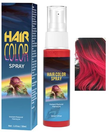 Temporäres Haarspray Farbe Rot, Abwaschbare Haarfarbe Red, Sofortige Hair Dye S-pray für Halloween, Karneval & Cosplay, Sicher, Haar Colorationen Schnelle Haarfärbung, Ideal für Partys & Festivals