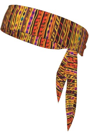 Foulard de tête athlétique imprimé art folklorique mexicain bohème pour tennis, cyclisme, gym, ajustement réglable