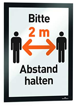 Durable 489901 Duraframe Pochette Cadre d'Affichage Dos Adhésif pour Document A4 Noir Sachet de 1