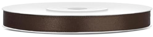 Satinband 25m x 6mm Dekoband Geschenkband (Dunkelbraun)