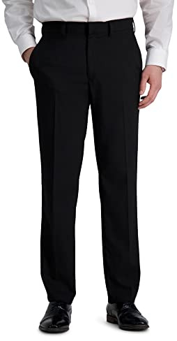 J.M. Haggar Men's Premium Stria Tailored Fit Suit Separate Pant, black 36Wx29L