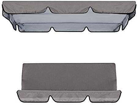 Ersatzdach Gartenschaukel Bezug, Polsterauflage Hollywoodschaukel Auflage Loft Rücken Kissen, Bezug Sonnendach Schaukel Dach (Grau)