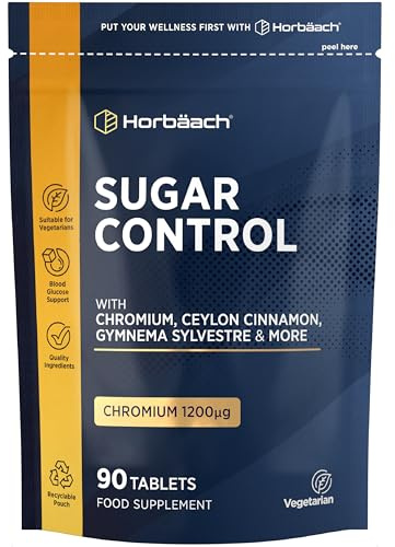 Blood Sugar Support Supplement | 90 Tablets | with Chromium, Ceylon Cinnamon Extract & Gymnema Extract | Suitable for Vegetarians | by Horbaach