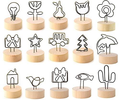 15 Pezzi Numero Portafoto Porta, Legno Cartellini Segnaposto, Segnaposto Legno, Supporti per Cartellini Segnaposto, Titolare Portafoto, per Feste, Matrimoni, Decorazione della Casa, Ristorante