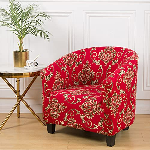 Morbuy Sesselhussen Sesselbezug Stretch Sesselschoner Sesselüberwurf Elastisch Sofahusse Husse Sofabezug für Clubsessel Loungesessel Cocktailsessel (Retro Rot)
