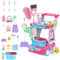 deAO Kids Cleaning Set, Household Toys for Kids Housekeeping Pretend Play Set, Include Broom, Mop, Duster, Dustpan, Brushes, Cleaning Role Play Tools for 3 4 5 6 Boys and Girls