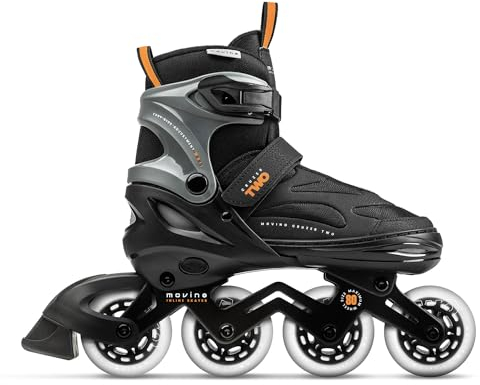 Movino Inline Skates Cruzer Two Rollschuhe Kinder Mädchen Jungen Inliner Rollerskates Fitness Sport Outdoor Inliner für Kinder Inlineskates Verstellbar Großen Rädern 80 mm Kids-Inliner, L (38-41)