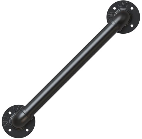 ONLT 60cm Pasamanos de hierro forjado negro para interiores y exteriores, protección antideslizante de seguridad, pasamanos para escaleras de discapacitados, paredes de baño