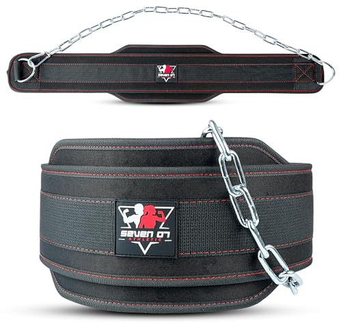 Dip Belt with 30 Stainless Steel Chain, 550-650 Lbs Weight Capacity, Neoprene Weight Lifting Belt, Perfect Weighted Belt for Pullups, Dips, Squats, Gym Workout & Crossfit Training