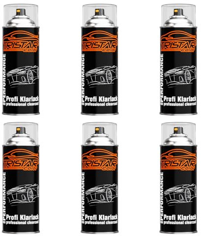 TRISTARcolor 6 x Spraydose Profi KLARLACK SEIDENMATT 400 ml Autolack Sprühdose