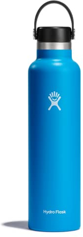 HYDRO FLASK - Trinkflasche 709ml (24oz) - Vakuumisolierte Wasserflasche aus Edelstahl - Sportflasche mit auslaufsicherem Deckel & Gurt - Thermoflasche Spülmaschinenfest - Standard-Öffnung - Pacific