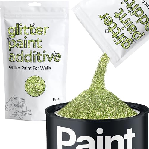 Hemway Olive Green Glitter Paint Additive Fine 100g for Adding Sparkle | for Paints & Varnish | Paint Walls Sparkly Add to Emulsion, Acrylic or Lacquer Indoor