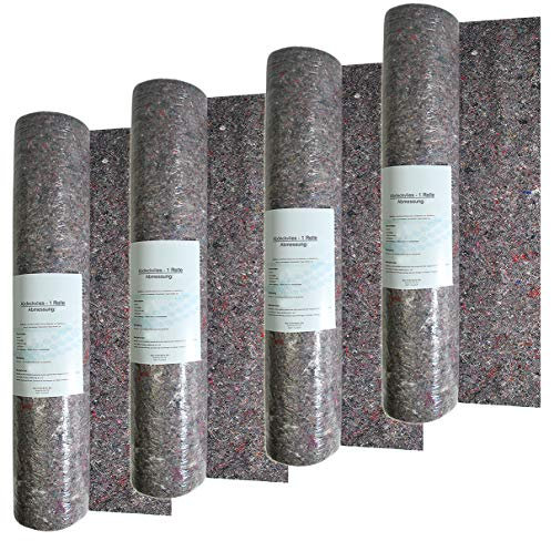 HELO Antirutsch Malervlies 4 x 25 m Rolle (Breite: 1m) wiederverwendbar, Profi Maler Schutzvlies Abdeckvlies aus saugstarken Baumwollfasern 280 g/m² mit undurchlässiger und rutschfester Unterseite