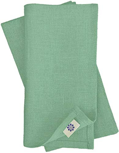 Linen & Cotton Tovaglioli di Stoffa Colorati Hygge Set di 4-100% Lino, Verde Menta (32 x 32 cm) Tovaglioli da Tavola per Cucina Tavolo da Pranzo Tovaglioli Natalizi per Feste Ristorante Tessuto