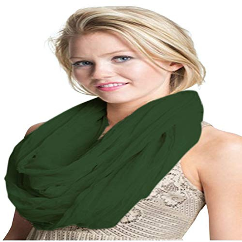 CJ Apparel Dark Green Mobius Infinity Scarf Snood Cowl Circular Tube Eternity Shawl Pashmina Hand Made in Nepal