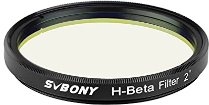 SVBONY SV132 Telescope Filter, 2 inches H-Beta Narrowband Filter, 25nm Visual Nebulosity Eyepiece Filter, for Horsehead Nebula California and Cocoon Nebulae in Dark Skies