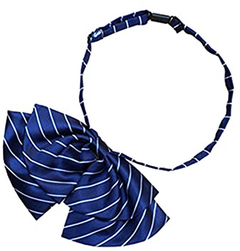 JKQBUX Nœud papillon élégant pour femme pré-noué avec nœud papillon rayé réglable décontracté uniforme nœud papillon chemisier cravates