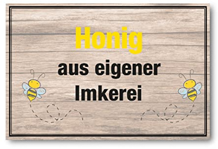 Apoidea – Honig aus eigener Imkerei Schild / Bienen Schild Werbeschild aus Kunststoff / Imkereibedarf / Bienenzubehör und Imkerzubehör / Imkerbedarf