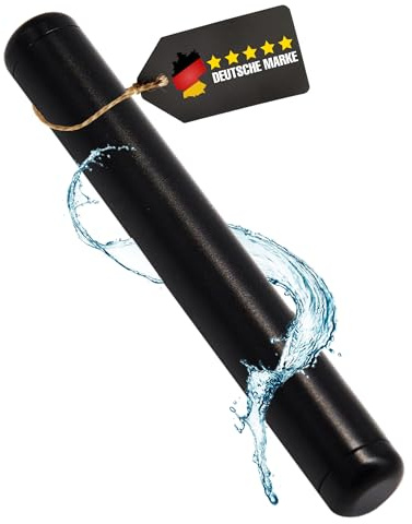 OVADA Étui de protection anti-odeurs et étanche | Métal aluminium | 11 cm | Transport de cigares | Long tube de rangement | Design propre (noir)