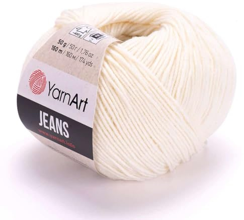 Yarn Art Jeans: Premium Cotton Yarn for Crochet & Knitting - Variety of Colours - Ideal for Double Knitting, Worsted Weight, Baby Projects, T-Shirt Yarn, & More. Colour - 3 Pack - 5 Pack