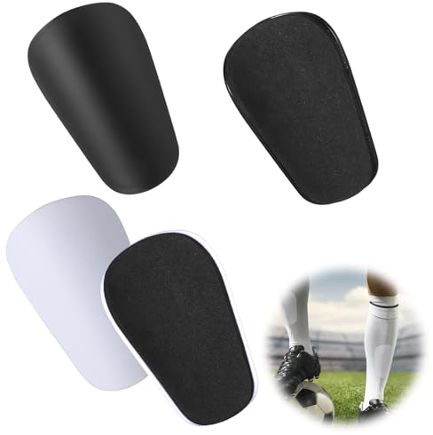 2 Paar Mini Schienbeinschoner Fußball, Miniatur-Fußball-Schienbeinschoner rutschfeste Kleine Schutzausrüstung Schienbeinschoner für Männer Frauen Jugendliche Kinder(Schwarz, Blau)