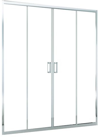 Porte de douche chromée anti-calcaire 1 porte coulissante h195 AGATA - 140
