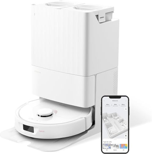roborock Qrevo Saugroboter mit Wischfunktion, 5500Pa Saugkraft, 3D-Kartierung, Doppeldrehmopps Wischroboter-Weiß (Generalüberholt)