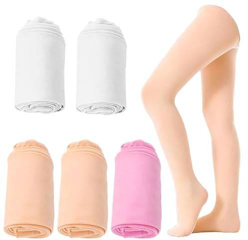5 Paar Ballett Strumpfhose Mädchen,Tanzstrumpfhosen,Ballettstrumpfhose Mädchen,Tanzhose mit Beinen,Ballettstrumpfhose Damen,für Mädchen mit Einer Körpergröße von 105-130cm