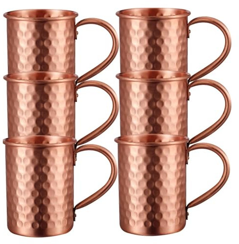 Taza de cobre Moscow Mule, 1/2/3/4/6 unidades, tazas de cerveza de cobre duraderas, taza de café, taza de leche, taza de barra de cobre, para exteriores, hogar (XXL)