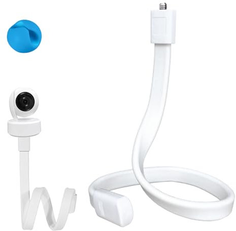 Soporte de Cámara para Bebé Universal, Soporte para Vigilabebés con Tornillo 1/4, Soporte Universal para Monitor de Bebé, Flexible Y Ajustable, No Requiere Taladrar, para Cuna, Mesa