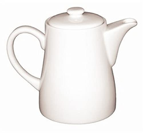Olympia Whiteware Porcelain Coffee Pots 310ml (4 Pack) - Creamer Pitcher Set with Handle and Lid U824