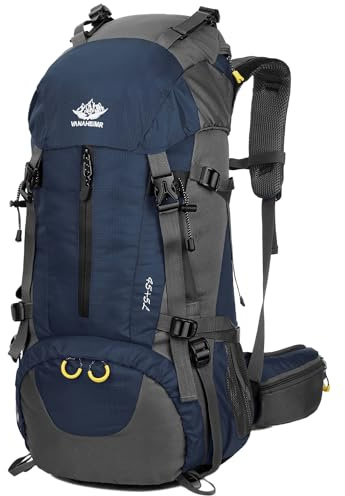 WoneNice 50L(45+5) Waterproof Hiking Backpack Outdoor Daypack w/Rain Cover