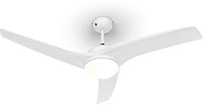 Klarstein Figo Deckenventilator - 2-in-1: Ventilator & Deckenlampe (2 x 42 W), Durchmesser: 52 (132 cm), 3 Flügel, Luftdurchsatz: 10.039 m³/h, 2 Laufrichtungen, 3 Geschwindigkeitsstufen, schneeweiß