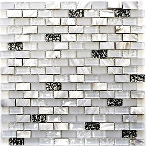 Mosaik flese genomskinlig vit tegel glasmosaik kristall sten mussla vit för vägg BAD WC dusch kök flygspegel tårta badbadtoalett mosaik mosaik