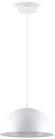 LED Universum Pendelleuchte Jada Weiß Ø30cm x 125cm, E27 Fassung, max. 40W, Hängelampe, Hängeleuchte, Deckenlampe, Wohnzimmerleuchte, Kinderzimmerlampe, Metall