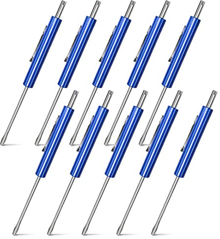 Silginnes Pocket Screwdrivers, 10 Pack Flathead & Schrader Removal Tool